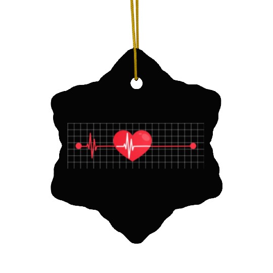 Funny Heart Beats Nurse Medical Design Ceramic Ornaments