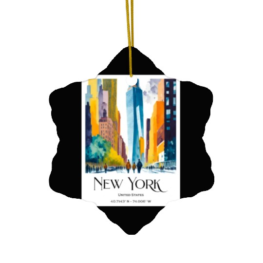 People walking to One World Trade Centre New York Ceramic Ornaments