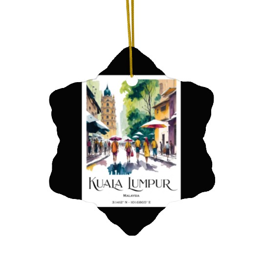 People walking in streets of Kuala Lumpur Malaysia Ceramic Ornaments