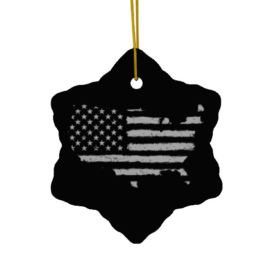 HAND PAINTED US FLAG Ceramic Ornaments