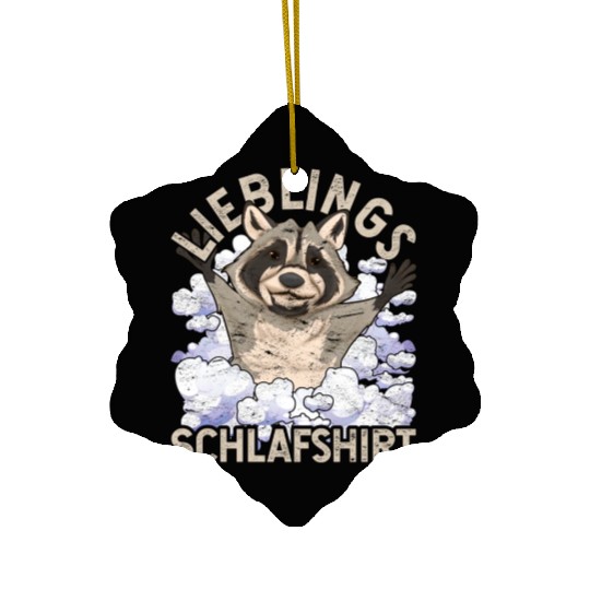 Night owl raccoon gift favorite sleep Ceramic Ornaments