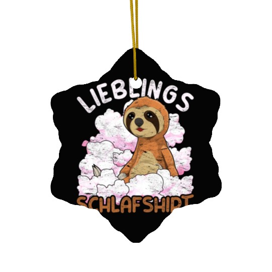 Night owl sloth gift favorite sleep Ceramic Ornaments