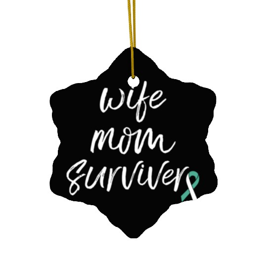 Cervical Cancer Awareness Products Ribbon Survivor Ceramic Ornaments