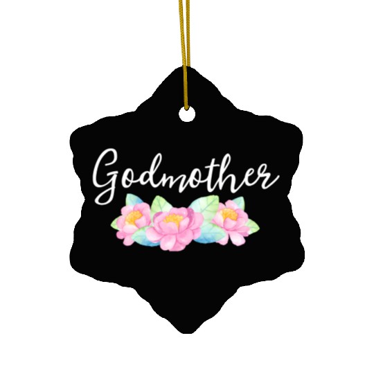 Godmother Floral Aunt Gender Reveal Announcet Ceramic Ornaments
