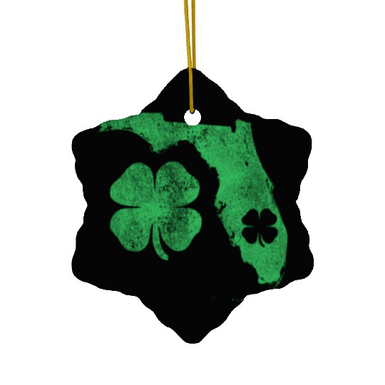 St Patrick's Day Fl Florida Shamrock Green Irish P Ceramic Ornaments