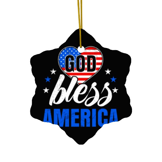 God Bless America Independence Day Party USA Ceramic Ornaments