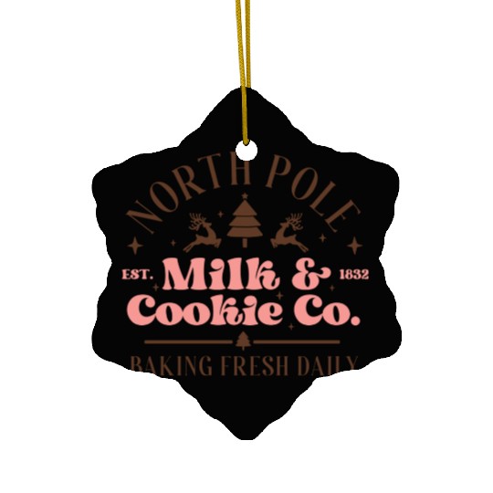 North Pole Milk Cookie Co tumblr green Ceramic Ornaments