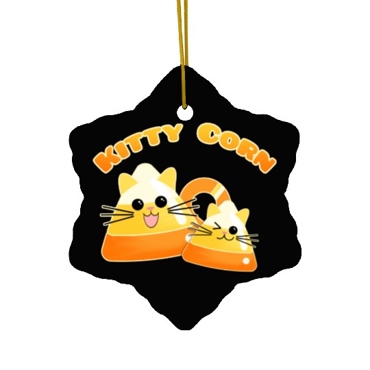 Kitty Candy Corn Ceramic Ornaments