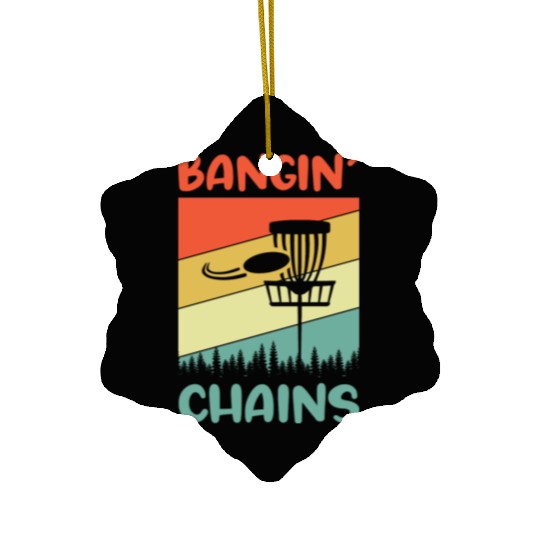 bangin chains disc golf nostalgia Ceramic Ornaments