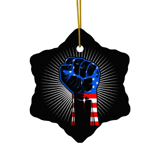 American Fist Stars and Stripes USA Party Ceramic Ornaments