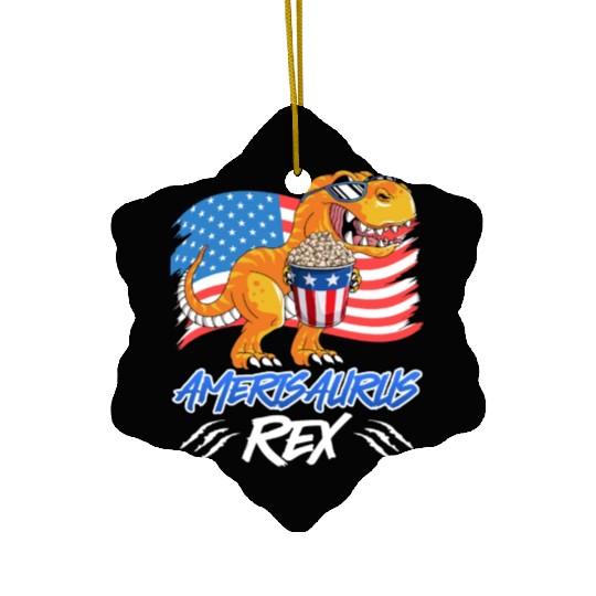 Amerisaurus Rex America Party Independence Day Ceramic Ornaments