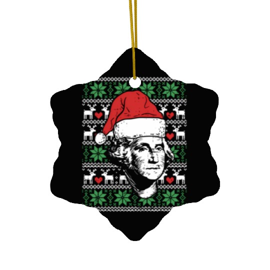 Ugly George Washington Patriotic President Ceramic Ornaments