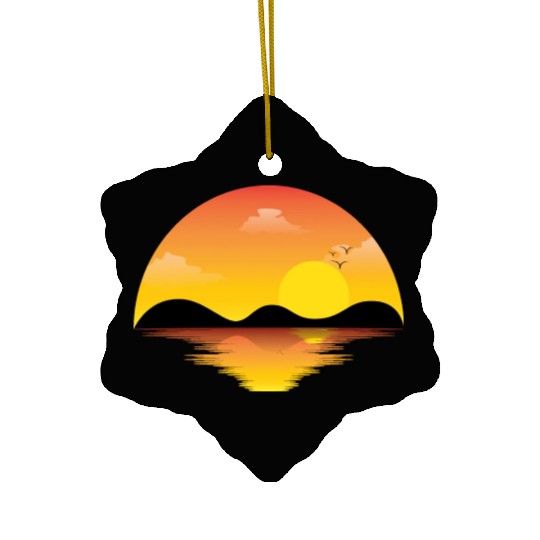 Captivating Summer Sunset Ceramic Ornaments