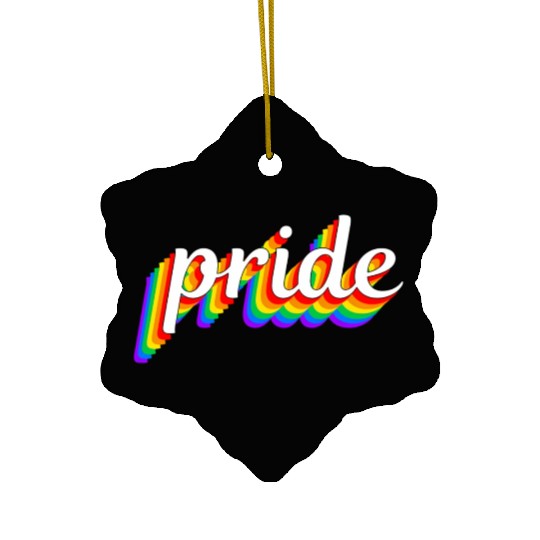 Happy Pride Rainbow Multi Color Gay Lesbian Lgbtq Ceramic Ornaments