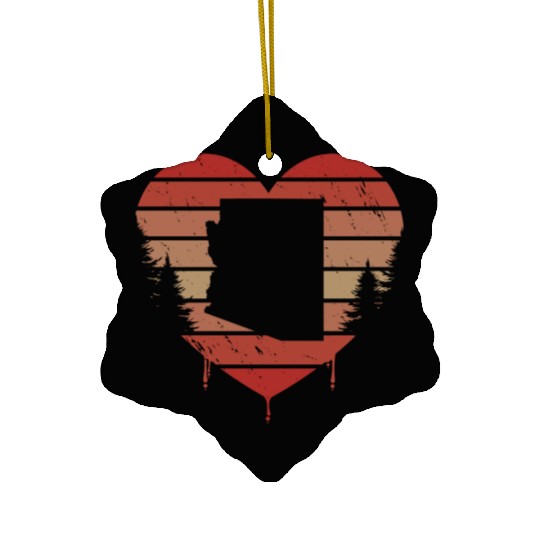 Cute Red Vintage Heart Phoenix Valentine Day Love Ceramic Ornaments