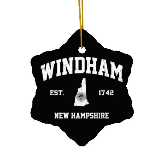 Windham New Hampshire Nh State Athletic Style Ceramic Ornaments