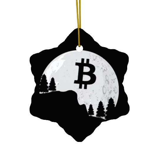 Bitcoin Coin-Crypto In The Moon Ceramic Ornaments
