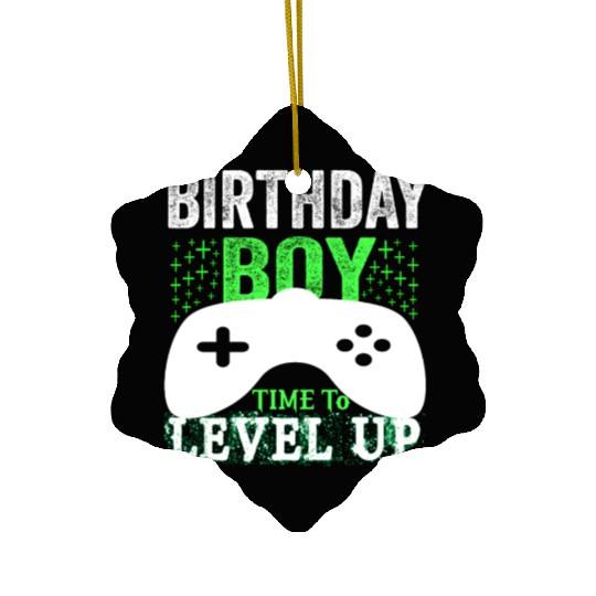 GAmer, birthday boy, time to level up Ceramic Ornaments