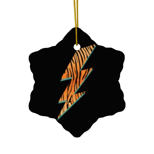 Tiger Stripes Lightning Animal Print Ceramic Ornaments