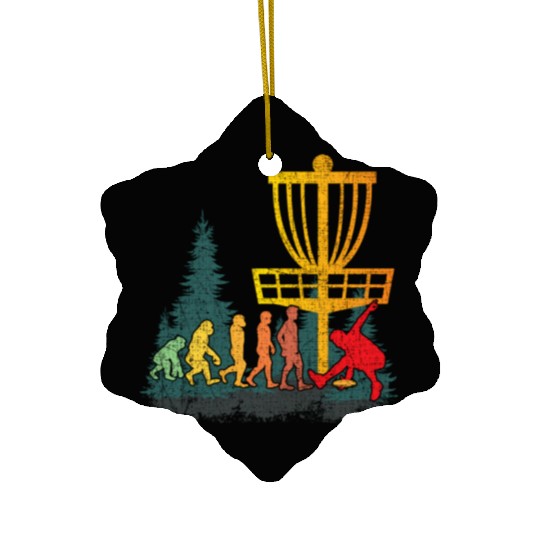 Disc Golf Evolution Of Disc Golfer Ceramic Ornaments