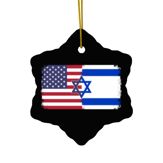 Israel Usa Flag Ceramic Ornaments