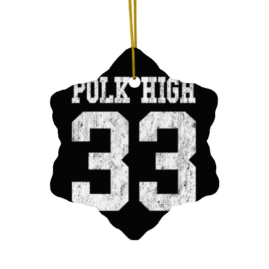Polk High School Football Jersey 33 Aged Look Ceramic Ornaments