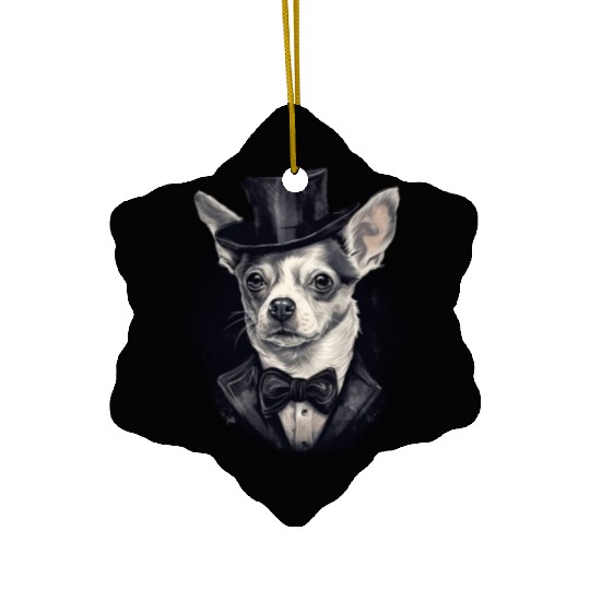 Chihuahua - France Red Wine French Gentleman Funny Ceramic Ornaments