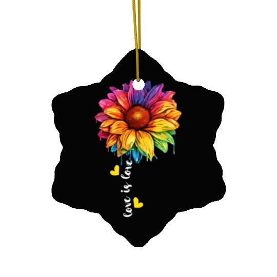 Rainbow Sunflower LGBTQ Community Transgender Pun Ceramic Ornaments