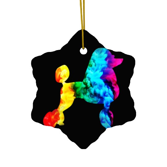 poodle proud proudle pride rainbow dog dogmonth Ceramic Ornaments