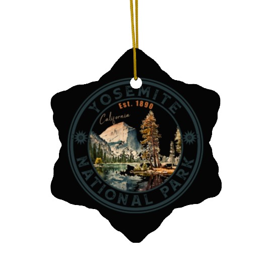 Yosemite National Park Vintage Style Half Dome Ceramic Ornaments