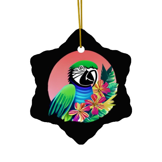 Macaw in the Tropics Ceramic Ornaments