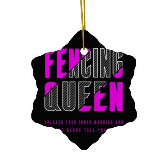 Fencing Queen Ceramic Ornaments