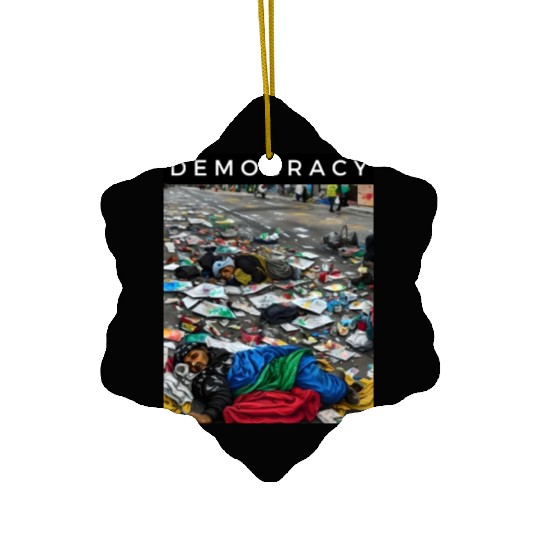 Forgotten Voices: The Democracy of the Streets Ceramic Ornaments