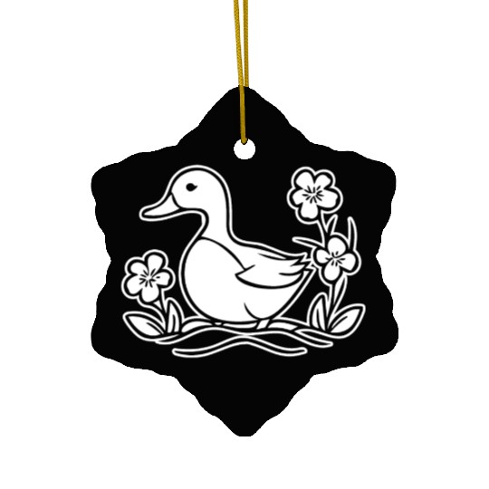 Duck Bird Nature Pond Ceramic Ornaments