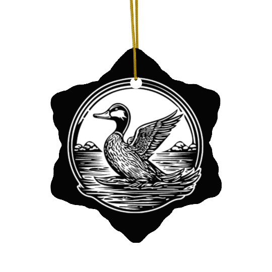 Duck Bird Nature Pond Ceramic Ornaments