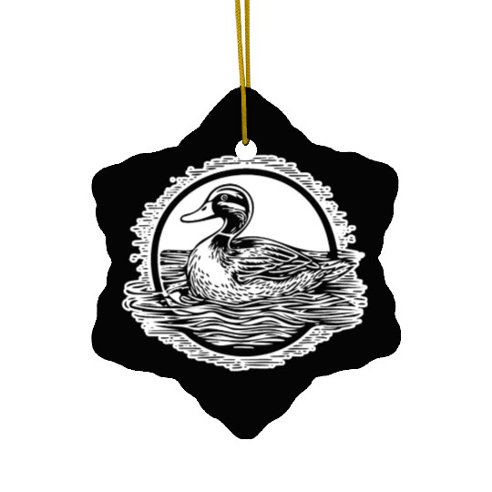 Duck Bird Nature Pond Ceramic Ornaments