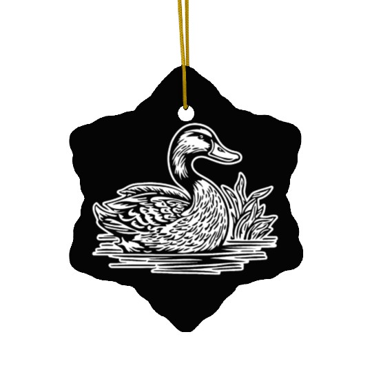 Duck Bird Nature Pond Ceramic Ornaments