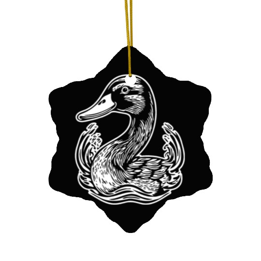 Duck Bird Nature Pond Ceramic Ornaments