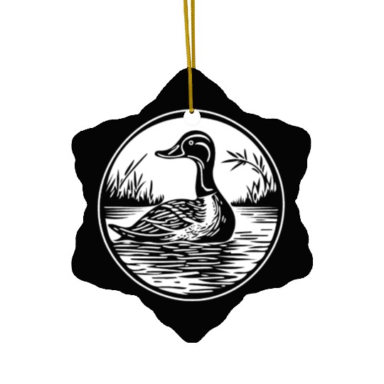 Duck Bird Nature Pond Ceramic Ornaments