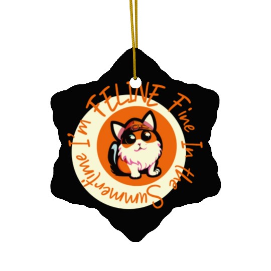 I'm FELINE Fine | Cat Lover Summer Animal Party Ceramic Ornaments
