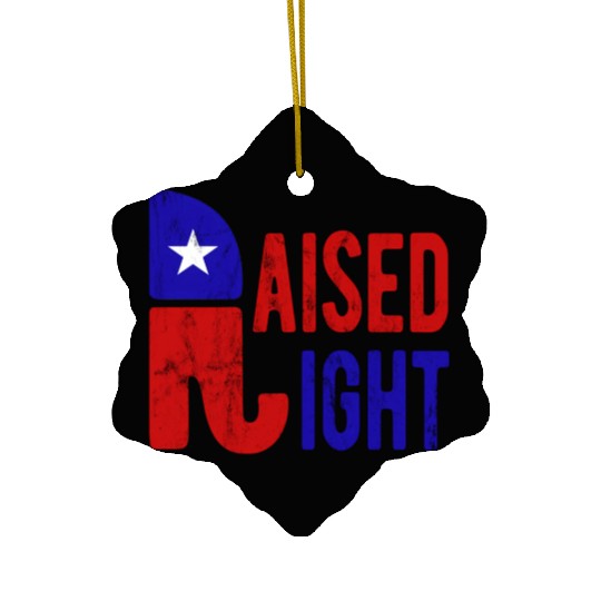 Raised Right Proud Republican Elephant Logo Usa Ceramic Ornaments