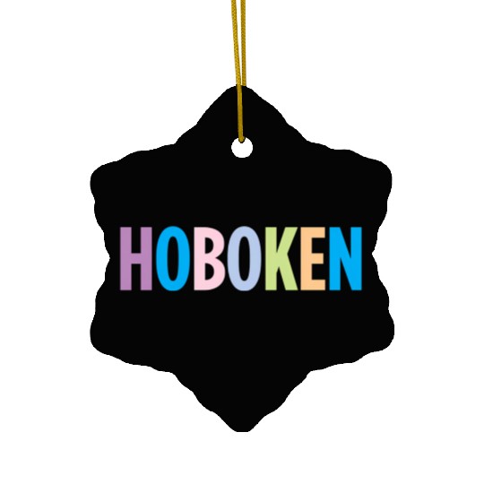 Hoboken New Jersey Colorful Type Ceramic Ornaments