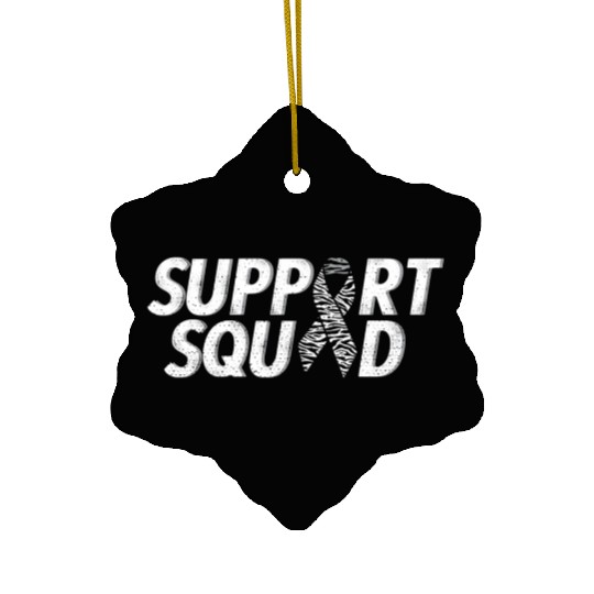 Support Squad Zebra Ribbon Carcinoid Cancer Awaren Ceramic Ornaments