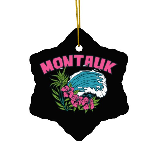 Montauk New York Summer Nyc Tropical Montaukett Ceramic Ornaments
