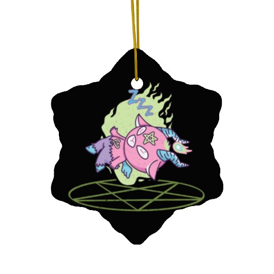 Devil sleeps during summoning Ceramic Ornaments