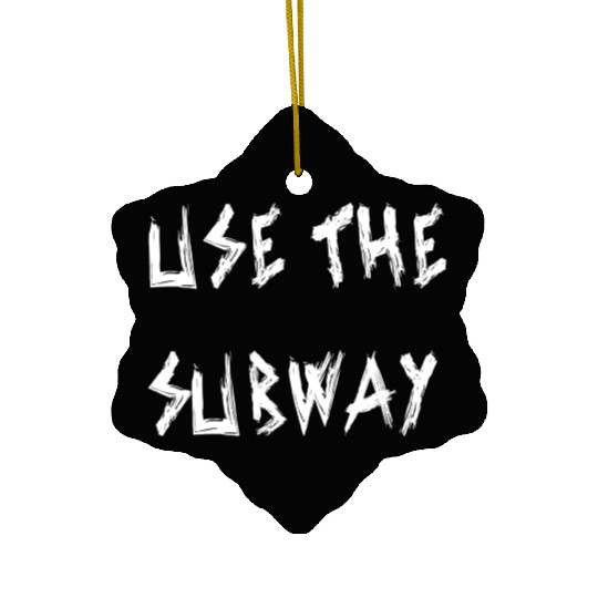 Use The Subway yellow Ceramic Ornaments
