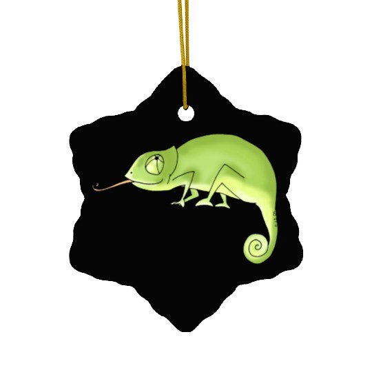 Green Chameleon Ceramic Ornaments