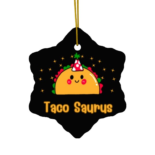 Taco Saurus Natural Toddler Ceramic Ornaments