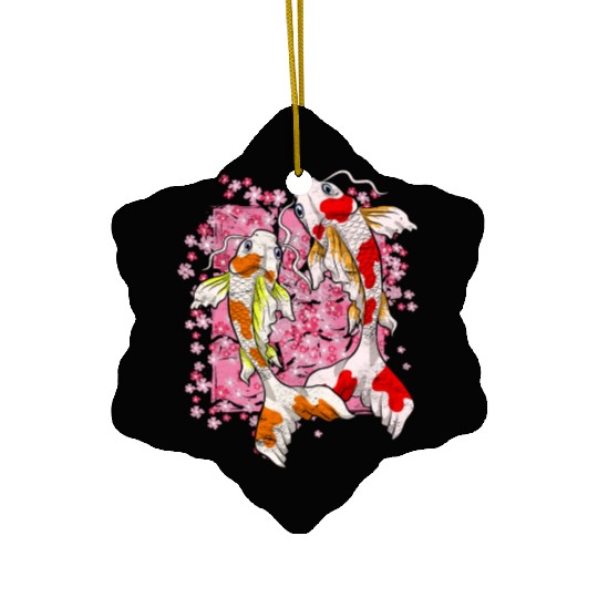 Sakura Koi Fish Gift Cherry Blossom Koi Carp Ceramic Ornaments
