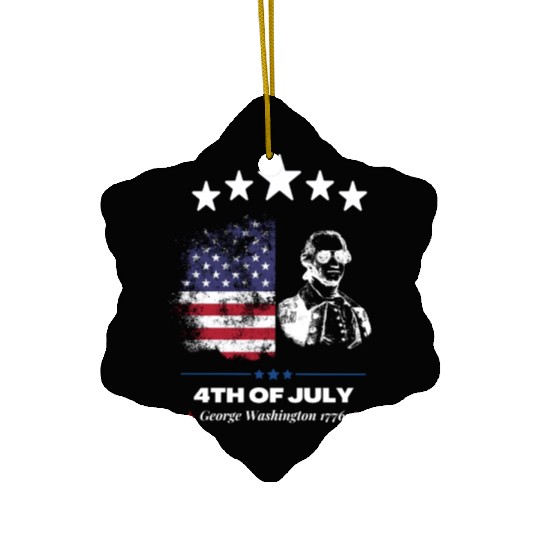 Happy 4th Of July Suck England George Washington Ceramic Ornaments